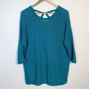 Chico’s Teal Lightweight Knit Sweater Tunic
